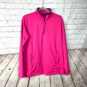 Vineyard Vines Size Medium Pink Lightweight Stretch Athletic Pullover Top